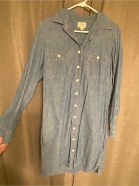 J. Crew Light Blue Chambray Button-Up Shirt dress